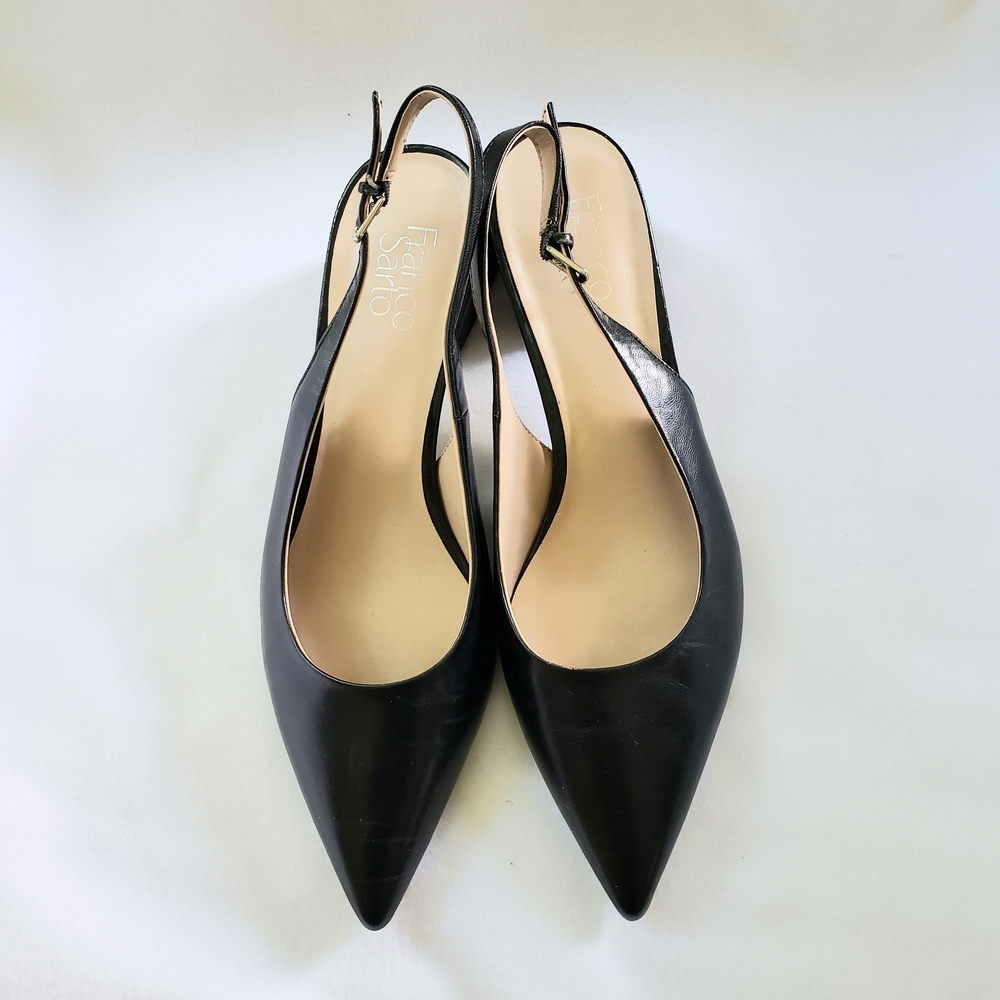 Franco Sarto Black Heels with Pointed Toe